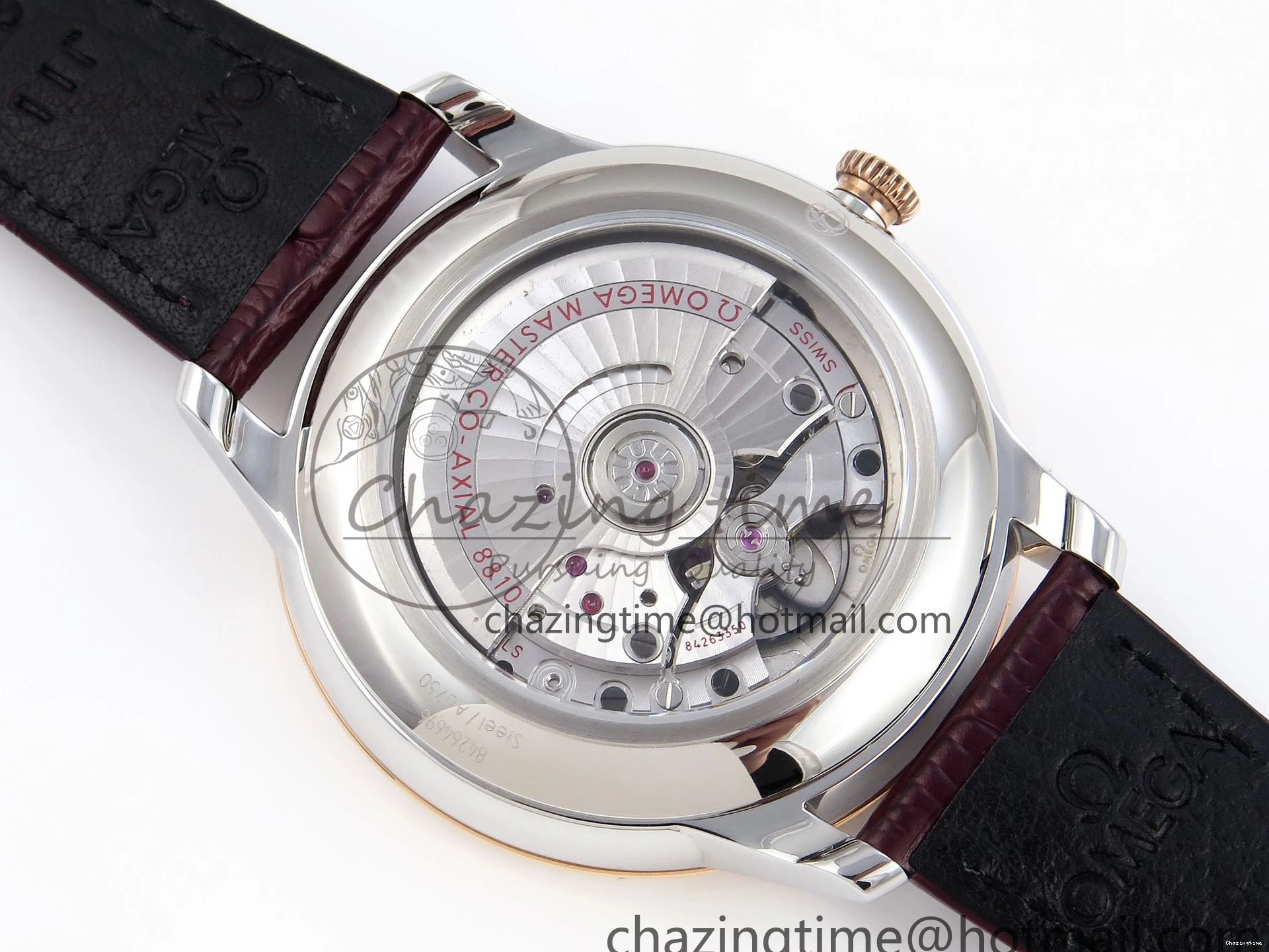 0416 QuickDry De Ville Date RG MKF 1:1 Best Edition Brown Textured Dial Diamonds Marker on Brown Leather Strap A 7747